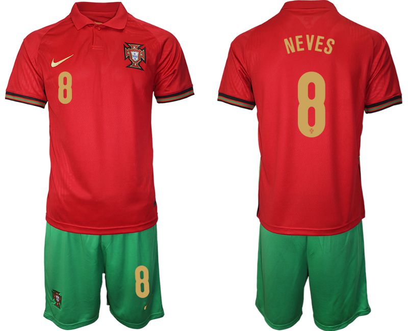Men 2020-2021 European Cup Portugal home red #8 Nike Soccer Jersey